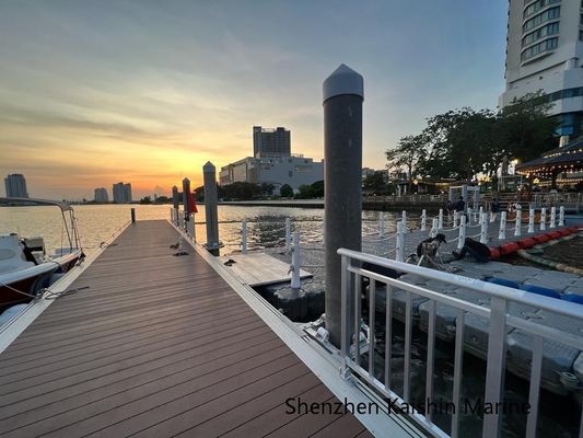 Customized Finger Dock Marina Dock with Marine-grade Aluminum Alloy 6061 T6 and Scratch Resistant Floating Pontoon