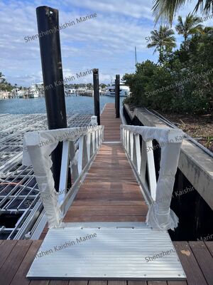 Anti-Slip Aluminum Alloy 6061-T6 Marine Gangway with 400kgs/sqm Loading Capacity and 15-20 Years Lifespan for Floating Dock Bridge