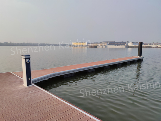 Ergonomisch ontwerp Drijvend vingerdock Aluminium Drijvend ponton met roestvrijstalen klep